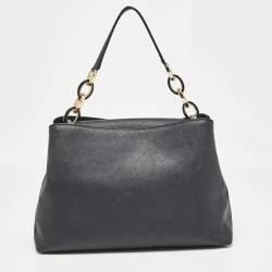 Michael Kors Black Saffiano Leather Portia Top Handle Bag