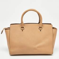 Michael Kors Brown Saffiano Leather Large Selma Tote