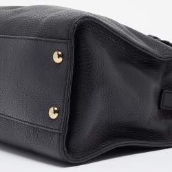 Pre Owned Michael Kors Black Leather East/West Hamilton Tote