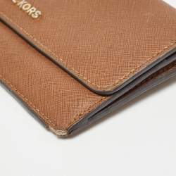 Pre Owned Michael Kors Brown Leather Continental Wallet