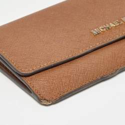 Pre Owned Michael Kors Brown Leather Continental Wallet
