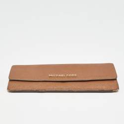 Pre Owned Michael Kors Brown Leather Continental Wallet