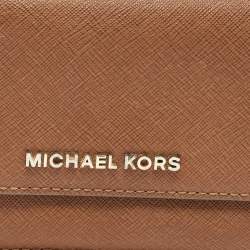 Pre Owned Michael Kors Brown Leather Continental Wallet