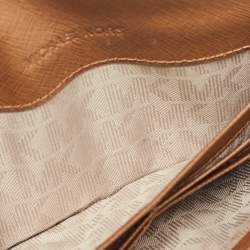 Pre Owned Michael Kors Brown Leather Continental Wallet
