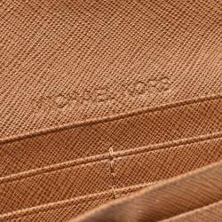 Pre Owned Michael Kors Brown Leather Continental Wallet