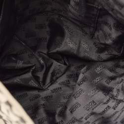 Michael Kors Black/Beige Signature Canvas and Leather Jet Set Tote