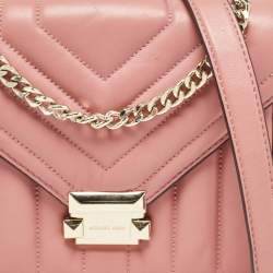 Michael Kors Pink Quilted Leather Large Whitney Shoulder Bag