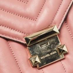 Michael Kors Pink Quilted Leather Large Whitney Shoulder Bag