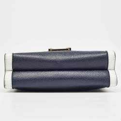 مملوكة مسبقًا Michael Kors Dark Blue/White Leather Large Whitney Convertible Shoulder Bag