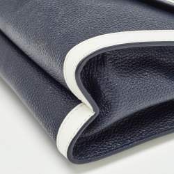 مملوكة مسبقًا Michael Kors Dark Blue/White Leather Large Whitney Convertible Shoulder Bag