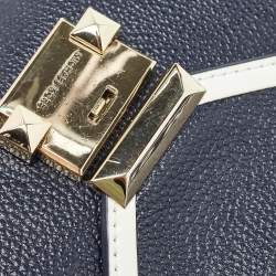 مملوكة مسبقًا Michael Kors Dark Blue/White Leather Large Whitney Convertible Shoulder Bag