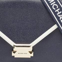 مملوكة مسبقًا Michael Kors Dark Blue/White Leather Large Whitney Convertible Shoulder Bag