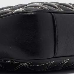 Pre Owned Michael Kors Black/White Quilted Leather Medium Ginny Crossbody Bag