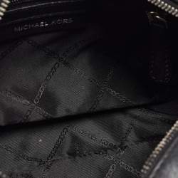 Pre Owned Michael Kors Black/White Quilted Leather Medium Ginny Crossbody Bag