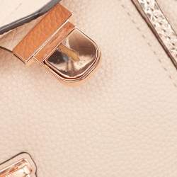 Pre Owned Michael Kors Two Tone Pink Leather Small Bristol Backpack