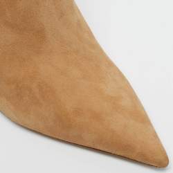 Pre Owned Michael Kors Brown Suede Rue Knee Length Boots Size 39