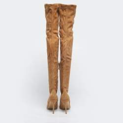 Pre Owned Michael Kors Brown Suede Rue Knee Length Boots Size 39