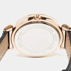 Michael Kors Champagne Crystal Pavéd Rose Gold Plated Stainless Steel Leather Catlin MK2376 Women's Wristwatch 38 mm