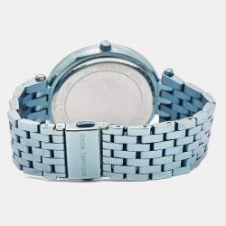Michael Kors Silver Blue Ion-Plated Stainless Steel Darci Women's Wristwatch 39 mm