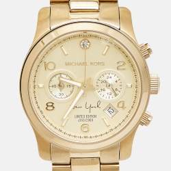 Michael Kors Yellow Gold Tone Stainless Steel Runway Limited Edition MK5662 Women's Wristwatch 38 mm