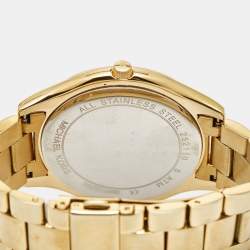 Pre Owned Michael Kors Pink Yellow Gold Plated Stainless Steel Runway MK3264 Women's Wristwatch 42 mm