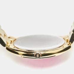 Pre Owned Michael Kors Pink Yellow Gold Plated Stainless Steel Runway MK3264 Women's Wristwatch 42 mm
