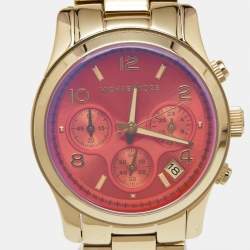 Michael Kors Pink Gold Plated Stainless Steel Runway MK5939 Women's Wristwatch 38 mm