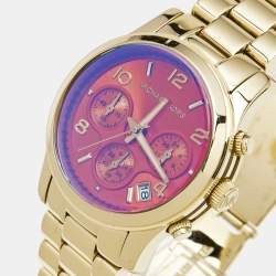 Michael Kors Pink Gold Plated Stainless Steel Runway MK5939 Women's Wristwatch 38 mm