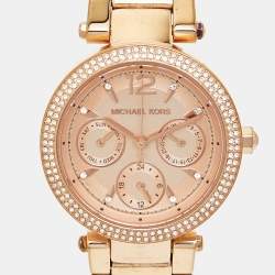 Michael Kors Champagne Rose Gold Plated Stainless Steel MK6352 Women's Wristwatch 33 mm 