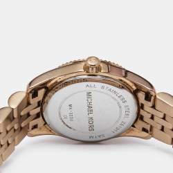 Michael Kors White Rose Gold Plated Stainless Steel Lexington MK3230 Women's Wristwatch 26 mm