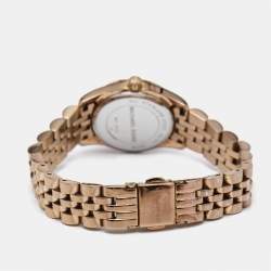 Michael Kors White Rose Gold Plated Stainless Steel Lexington MK3230 Women's Wristwatch 26 mm
