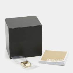 Pre Owned Michael Kors Champagne Gold Plated Stainless Steel Runway MK5432 Women's Wristwatch 38 mm