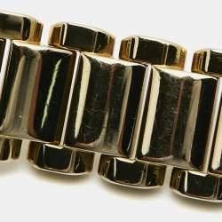 Pre Owned Michael Kors Champagne Gold Plated Stainless Steel Runway MK5432 Women's Wristwatch 38 mm