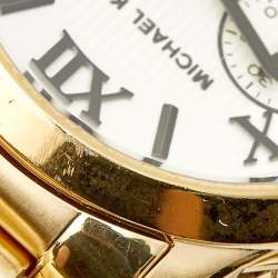 مملوكة مسبقًا Michael Kors Cooper MK5916 Silver Dial Gold Tone Stainless Steel Women's Wristwatch 40 mm