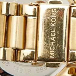 مملوكة مسبقًا Michael Kors Cooper MK5916 Silver Dial Gold Tone Stainless Steel Women's Wristwatch 40 mm