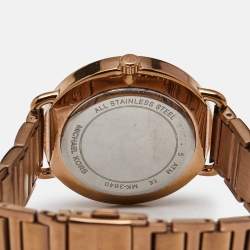 Pre Owned ساعة يد نسائية مايكل كورس بورتيا MK3640 ستانلس ستيل مطلي PVD ذهب وردي ميناء شمبانيا 36 مم