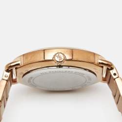 Pre Owned ساعة يد نسائية مايكل كورس بورتيا MK3640 ستانلس ستيل مطلي PVD ذهب وردي ميناء شمبانيا 36 مم