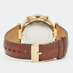 Pre Owned Michael Kors Parker MK2249 Yellow Dial Gold Tone Stainless Steel Women's Wristwatch 39 MM