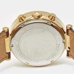 Pre Owned Michael Kors Parker MK2249 Yellow Dial Gold Tone Stainless Steel Women's Wristwatch 39 MM