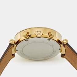 Pre Owned Michael Kors Parker MK2249 Yellow Dial Gold Tone Stainless Steel Women's Wristwatch 39 MM