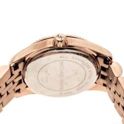 Pre Owned Michael Kors silver White Gold Plated Steel Petite Lexington Rose MK3230 Women's Wristwatch 26 mm