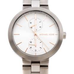 Pre Owned Michael Kors Silver Stainless Steel Garner MK6407 Women's Wristwatch 38 mm