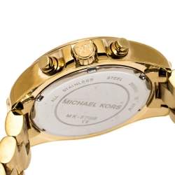 مملوكة مسبقًا  Michael Kors Yellow Gold Plated Stainless Steel Runway MK6798 Women's Wristwatch 36 mm