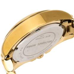 مملوكة مسبقًا  Michael Kors Yellow Gold Plated Stainless Steel Runway MK6798 Women's Wristwatch 36 mm