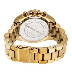 مملوكة مسبقًا  Michael Kors Yellow Gold Plated Stainless Steel Runway MK6798 Women's Wristwatch 36 mm