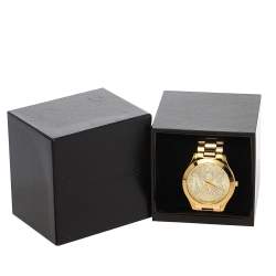 مملوكة مسبقًا Michael Kors Yellow Gold Tone Stainless Steel Slim Runway MK3590 Women's Wristwatch 42 mm