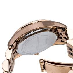 Pre Owned Michael Kors Pink Rose Gold Tone Stainless Steel Lexington Petite MK3285 Women's Wristwatch 26 mm