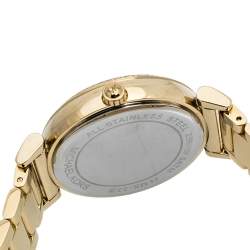 Pre Owned Michael Kors Black/Crystal Pave Gold Tone Stainless Steel Catlin MK3338 Women's Wristwatch 38 mm