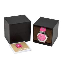 Pre Owned Michael Kors Pink Stainless Steel Wyatt MK6170 Women's Wristwatch 40 mm