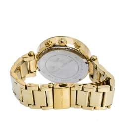 Michael Kors Yellow Gold Tone Stainless Steel Parker MK5354 Women's Wristwatch 39 mm